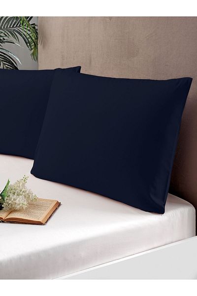 Pierre Cardin Sötétkék 2 db pamut szatén párnahuzat készlet