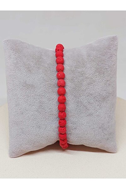 Yasamtohumu Браслет з червоним лавовим каменем 6 мм (52388)