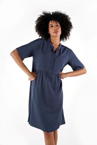 ALEXANDERGARDI Rochie confortabilă cu guler cu nasturi - B24-384 00