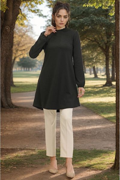 RESPİRO Soft Draped Plain Seasonal Tunic