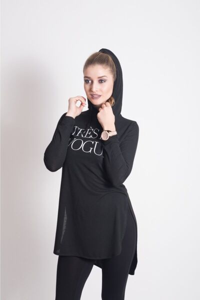 Kallisto Μαύρο χιτώνα με κουκούλα