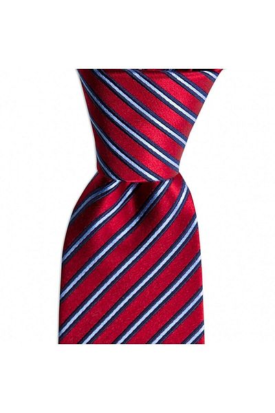 1001 Kravat Claret Red Striped 7.5 cm Wide Silk Tie