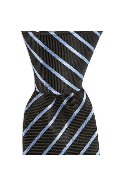 1001 Kravat Men's Black Striped 7.5 cm Wide Silk Tie