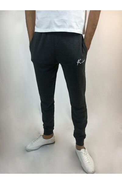 Kallisto Antracit Melange Trend Trend 3 Fire Bumbac Slim Fit Pantaloni de trening