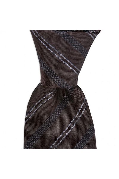 1001 Kravat Brown 8 cm Wide Wool Silk Blended Tie