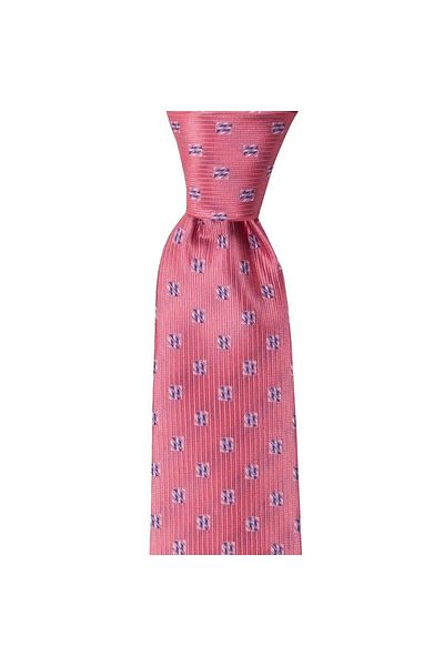 1001 Kravat Pink Patterned 8 cm Wide Tie with Handkerchief