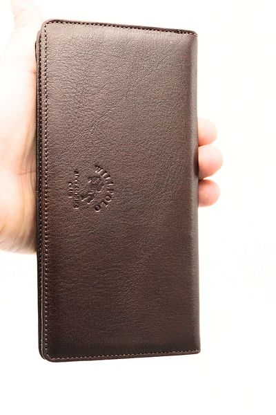 willpolo Genuine Leather - Hand-Held Portfolio Long Wallet with Phone Compartment and Magnet