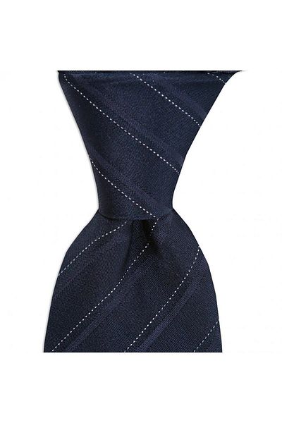 1001 Kravat Navy Blue Striped 8 cm Wide Silk Tie