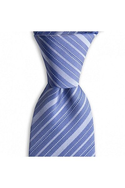 1001 Kravat Men's Navy Blue Striped 8 cm Wide Silk Tie