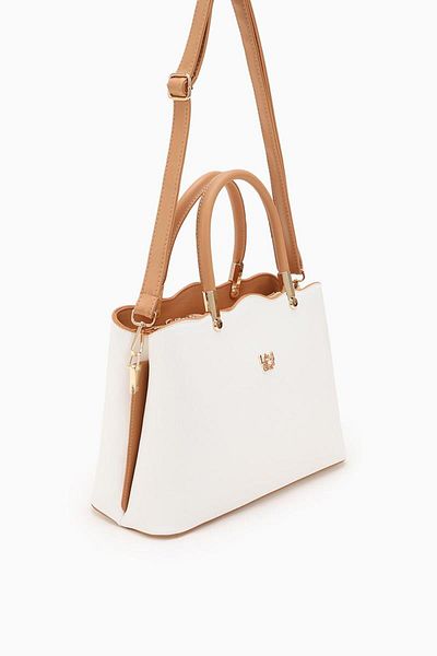 Levidor White Clutch Bag with Pat Closure