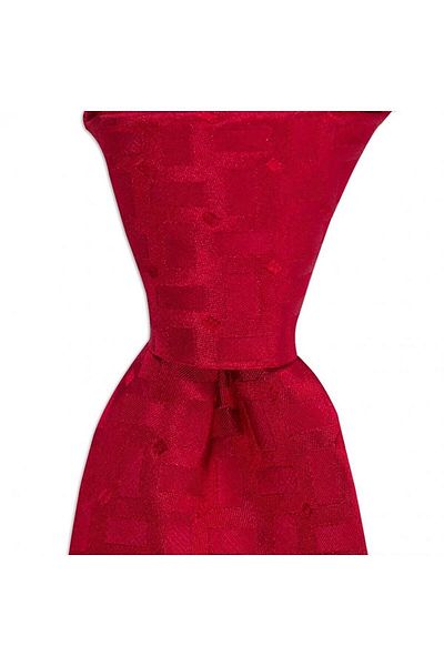 1001 Kravat Red Patterned 8 cm Wide Silk Tie