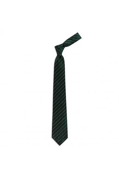 1001 Kravat Green Striped Silk Tie 8 cm Wide