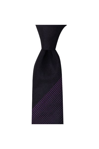 1001 Kravat Lilac Panel Patterned 7 cm Wide Silk Tie