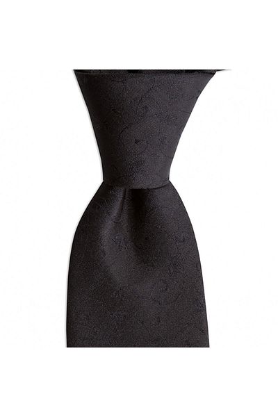1001 Kravat Black Patterned 7.5 cm Wide Silk Tie