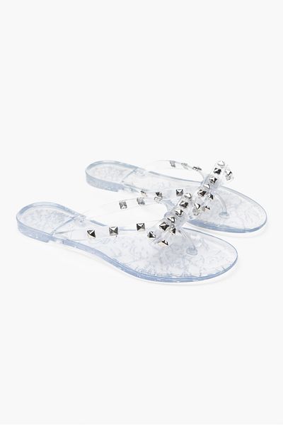 NİŞANTAŞI SHOES Papuci de damă cu talpă plată cu fundă cu detaliu din piatră mată transparentă Echo