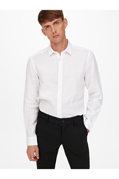 Only & Sons ONSKARLO LS LINEN SHIRT %100 Keten