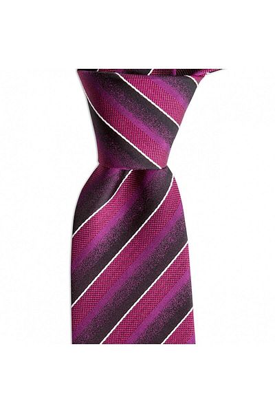 1001 Kravat Fuchsia Striped 7.5 cm Wide Silk Tie