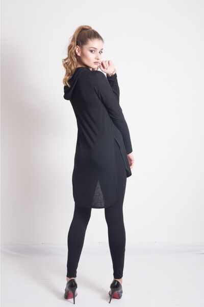 Kallisto Μαύρο χιτώνα με κουκούλα