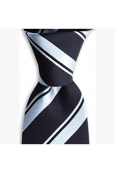 1001 Kravat Black Striped 8 cm Wide Silk Tie