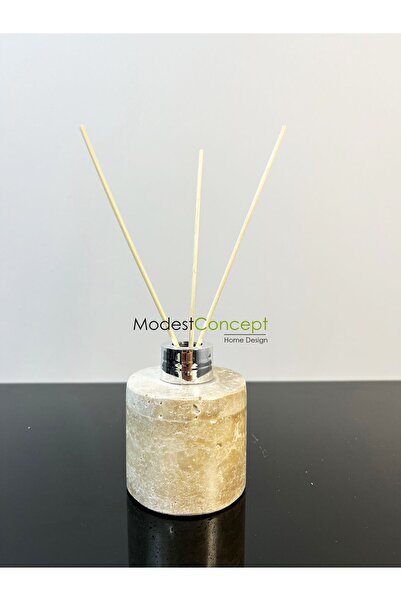 Modestmar Traverten Mermer Difüzör Oda Kokus, bambu çubuklu oda kokusu , Yuva...