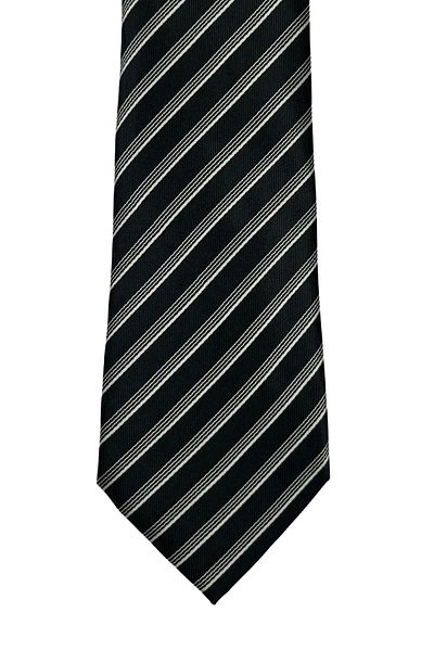 1001 Kravat Black Striped Tie
