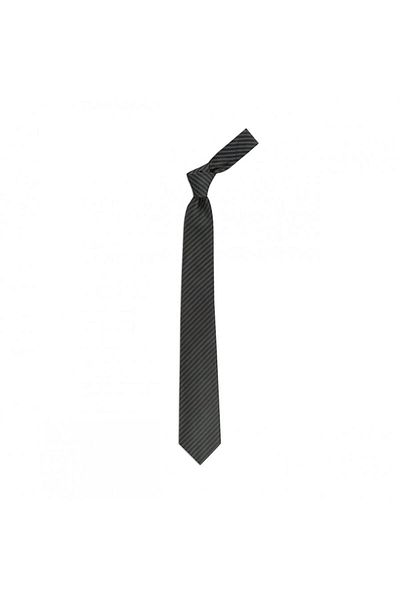 1001 Kravat Black Striped 7.5 xm Wide Silk Tie