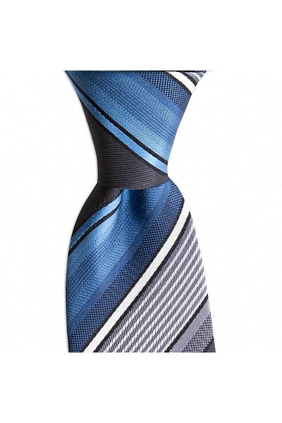 1001 Kravat Blue Striped 7.5 cm Wide Silk Tie