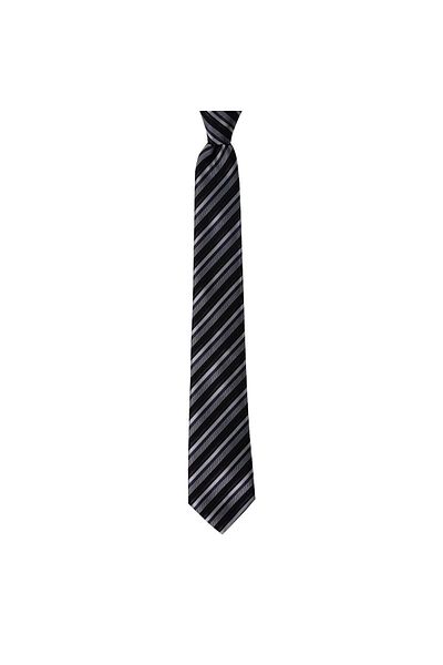 1001 Kravat Black Striped 8 cm Wide Tie