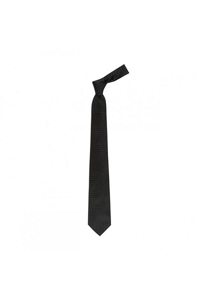 1001 Kravat Black Navy Blue Patterned Silk Tie 8 cm Wide