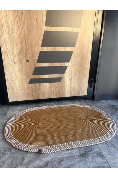 Türkmen Ev Tekstil Jute Black, Door Mat, Bath Mat, Door Mat, Balcony Mat, Corridor Carpet, Decor