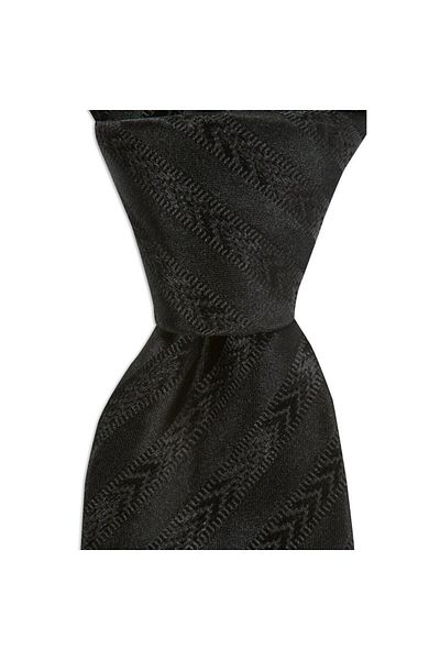 1001 Kravat Black Striped 8 cm Wide Silk Tie