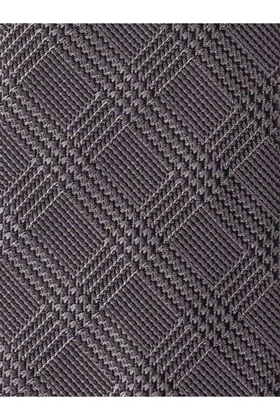 1001 Kravat Plaid Patterned Gray Tie