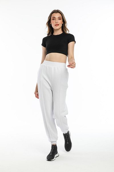 Kallisto Off-White Cotton Jogger Pants
