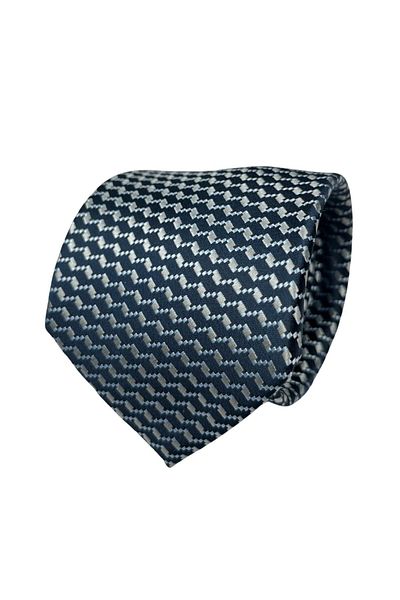 1001 Kravat Navy Blue Patterned 8 cm Wide Tie