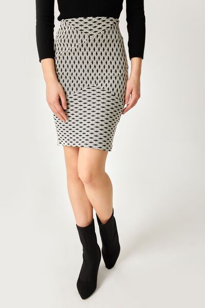 Kallisto Mini Size Patterned Skinny Skirt