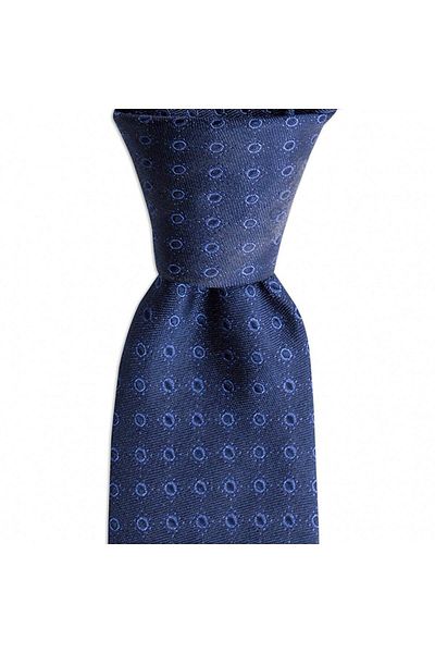 1001 Kravat Navy Blue Patterned 7.5 cm Wide Silk Tie