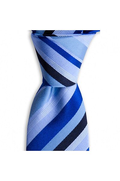 1001 Kravat Blue Striped Silk Tie 7.5 cm Wide