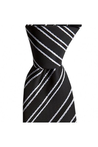 1001 Kravat Black Striped 8 cm Wide Tie