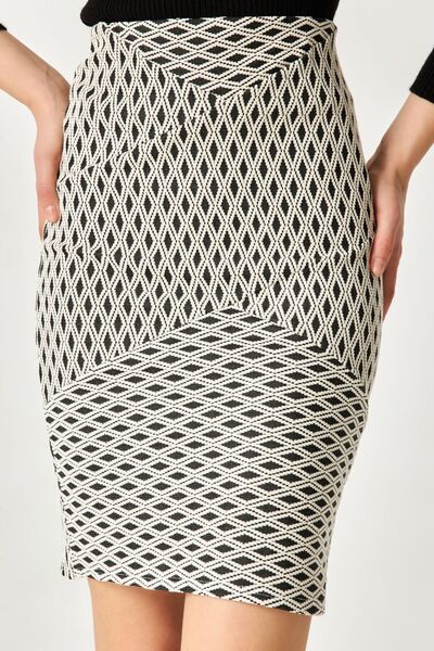 Kallisto Mini Size Patterned Skinny Skirt