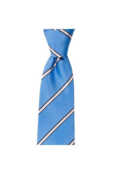 1001 Kravat Blue Striped 8 cm Wide Tie with Handkerchief