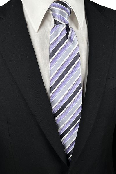 1001 Kravat Lilac Striped 8 cm Wide Tie
