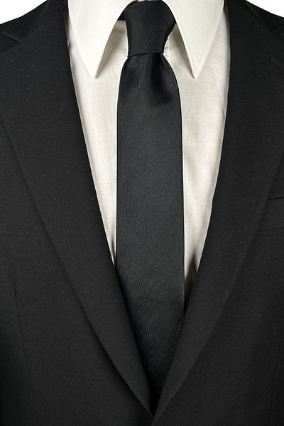 1001 Kravat 6 cm Wide Black Silk Men's Graduation Tie
