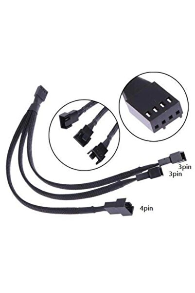 MOLIX 4 Pin To 3 Pin 3 Lü Fan Çoklayıcı Kablo