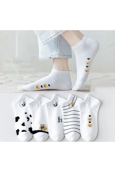 ASGÜL SOCKS Σετ με 4 ζευγάρια κάλτσες με σχέδιο Panda και Cow