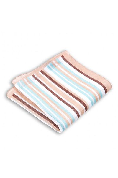 1001 Kravat Brown Striped 33x33 cm Linen Pocket Tissue