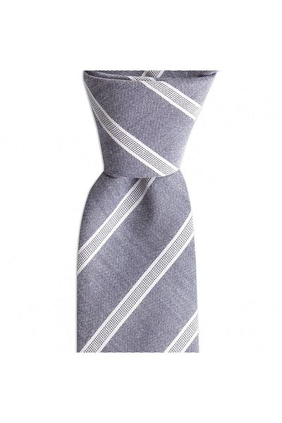 1001 Kravat Light Gray Colored 6 cm Wide Cotton Tie