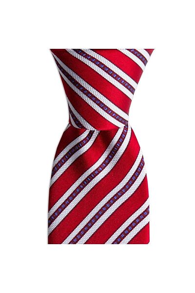 1001 Kravat Men's Red Striped 7.5 cm Wide Silk Tie