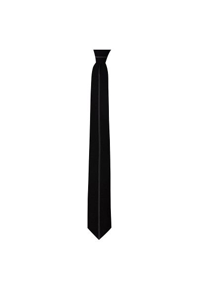 1001 Kravat Black Panel Patterned 7 cm Wide Silk Tie