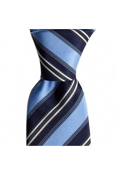 1001 Kravat Blue Striped 8 cm Wide Tie