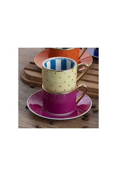 Kosova Lux Bone China 6-Piece Coffee Cup Set - Fnc-07